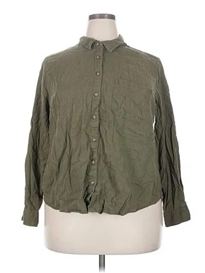 Pre-owned Universal Thread Long Sleeve Button Down Shirt In Green