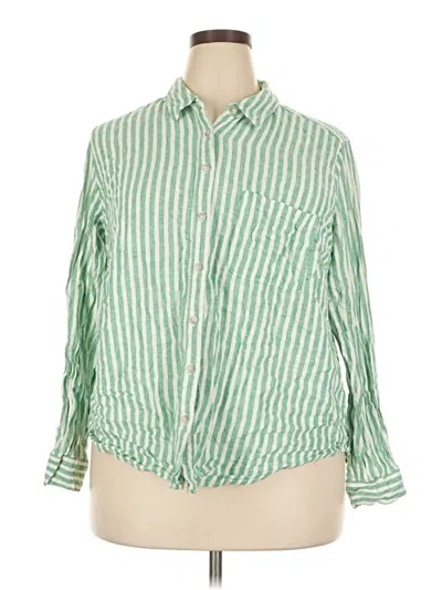 Pre-owned Universal Thread Long Sleeve Button Down Shirt In Green