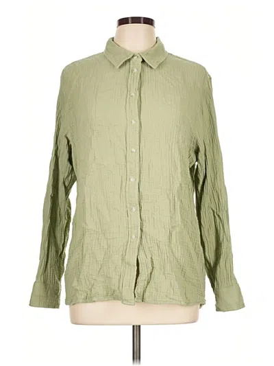 Pre-owned Universal Thread Long Sleeve Button Down Shirt In Green