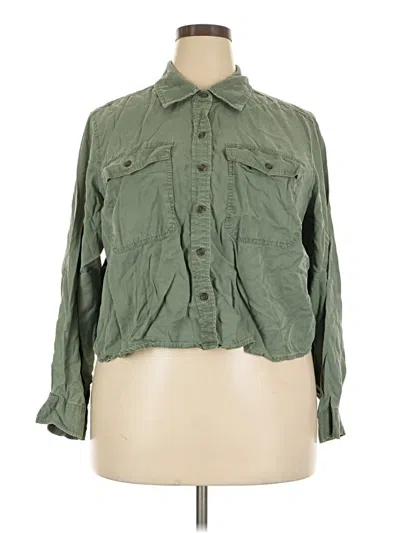 Pre-owned Universal Thread Long Sleeve Button Down Shirt In Green
