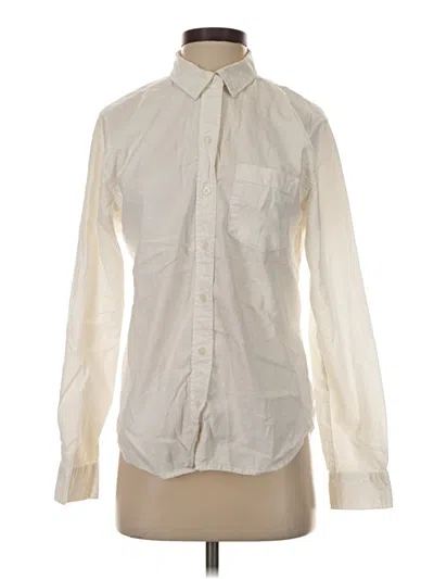 Pre-owned Universal Thread Long Sleeve Button Down Shirt In Ivory