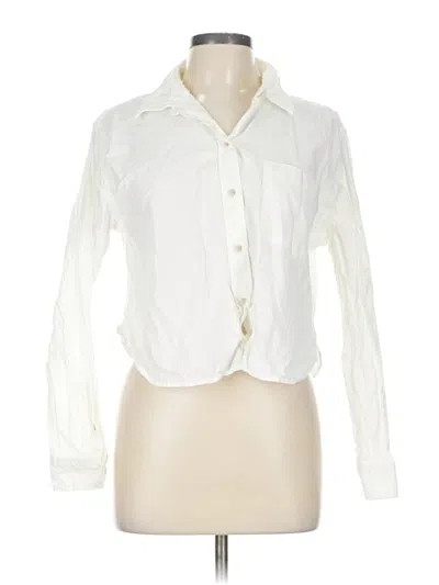 Pre-owned Universal Thread Long Sleeve Button Down Shirt In Ivory