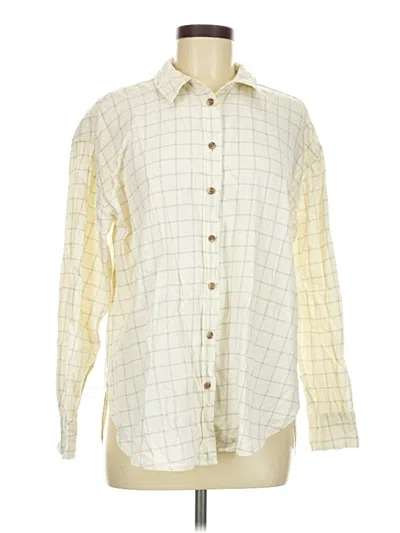 Pre-owned Universal Thread Long Sleeve Button Down Shirt In Ivory