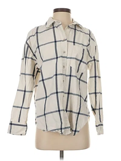 Pre-owned Universal Thread Long Sleeve Button Down Shirt In Ivory