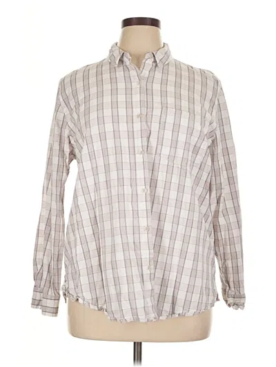Pre-owned Universal Thread Long Sleeve Button Down Shirt In Ivory