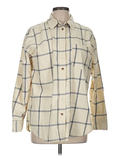Pre-owned Universal Thread Long Sleeve Button Down Shirt In Ivory