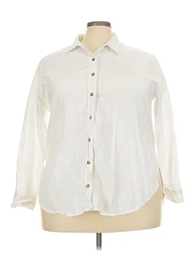 Pre-owned Universal Thread Long Sleeve Button Down Shirt In Ivory