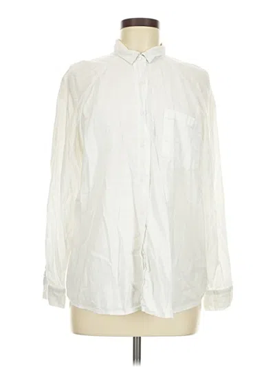 Pre-owned Universal Thread Long Sleeve Button Down Shirt In Ivory