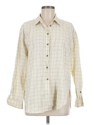 Pre-owned Universal Thread Long Sleeve Button Down Shirt In Ivory