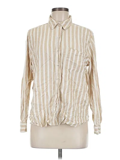 Pre-owned Universal Thread Long Sleeve Button Down Shirt In Ivory