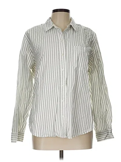 Pre-owned Universal Thread Long Sleeve Button Down Shirt In Ivory
