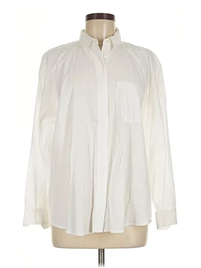 Pre-owned Universal Thread Long Sleeve Button Down Shirt In Ivory