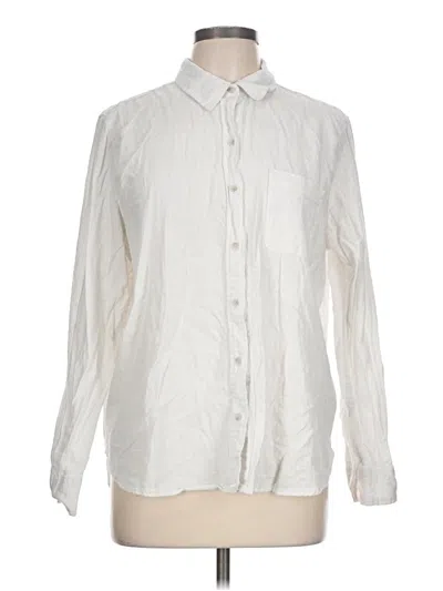 Pre-owned Universal Thread Long Sleeve Button Down Shirt In Ivory