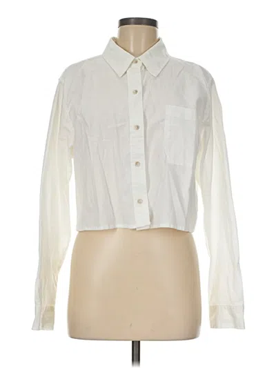 Pre-owned Universal Thread Long Sleeve Button Down Shirt In Ivory