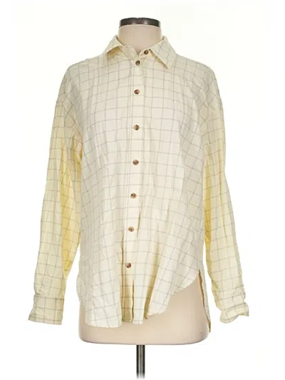 Pre-owned Universal Thread Long Sleeve Button Down Shirt In Ivory