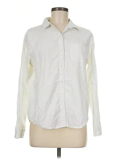 Pre-owned Universal Thread Long Sleeve Button Down Shirt In Ivory