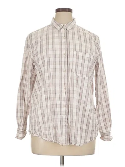 Pre-owned Universal Thread Long Sleeve Button Down Shirt In Ivory