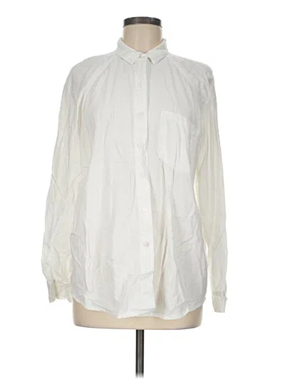 Pre-owned Universal Thread Long Sleeve Button Down Shirt In Ivory