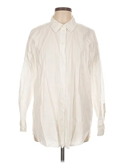 Pre-owned Universal Thread Long Sleeve Button Down Shirt In Ivory