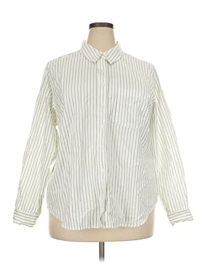 Pre-owned Universal Thread Long Sleeve Button Down Shirt In Ivory