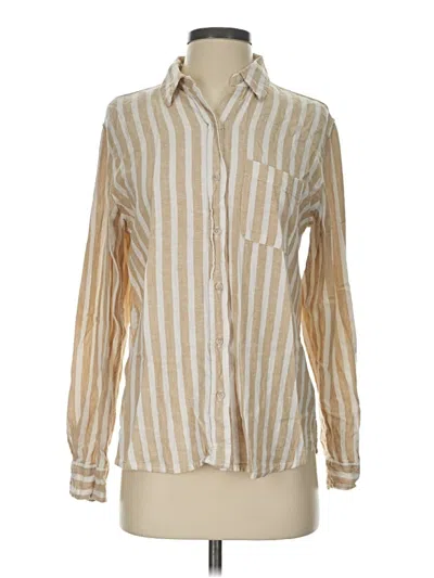 Pre-owned Universal Thread Long Sleeve Button Down Shirt In Ivory