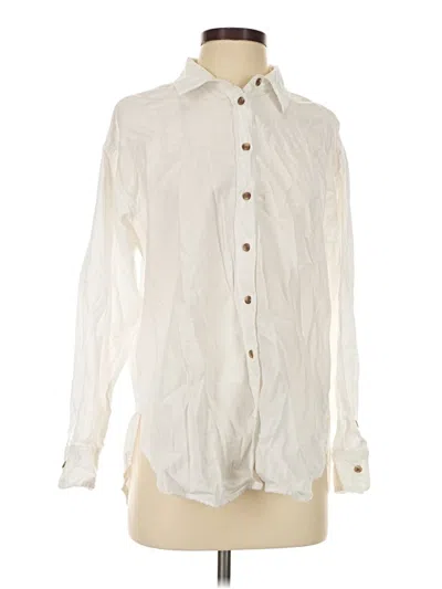 Pre-owned Universal Thread Long Sleeve Button Down Shirt In Ivory