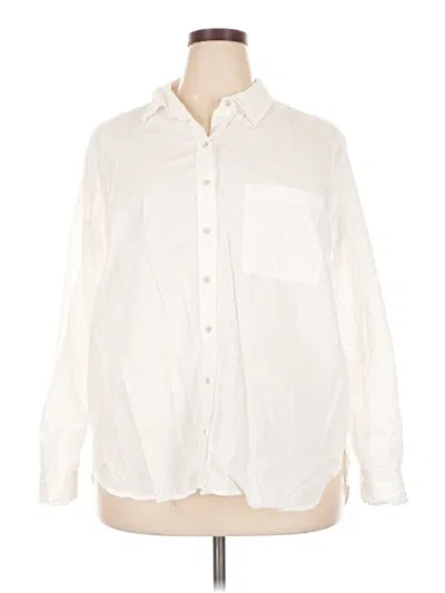 Pre-owned Universal Thread Long Sleeve Button Down Shirt In Ivory