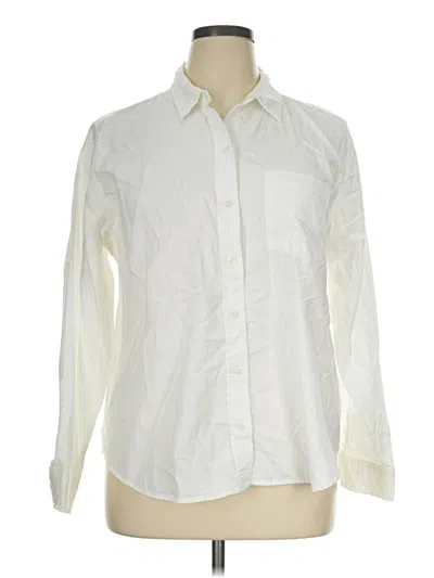Pre-owned Universal Thread Long Sleeve Button Down Shirt In Ivory