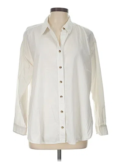 Pre-owned Universal Thread Long Sleeve Button Down Shirt In Ivory