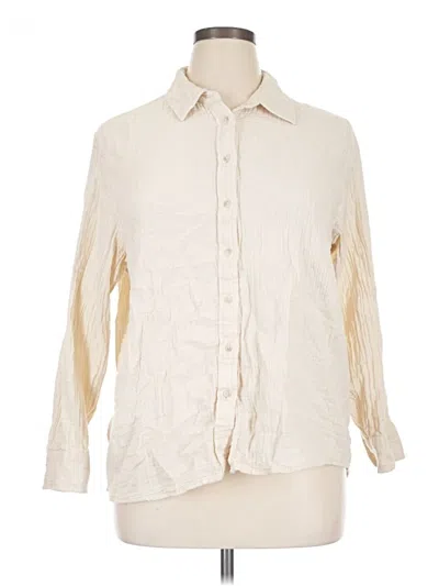 Pre-owned Universal Thread Long Sleeve Button Down Shirt In Ivory