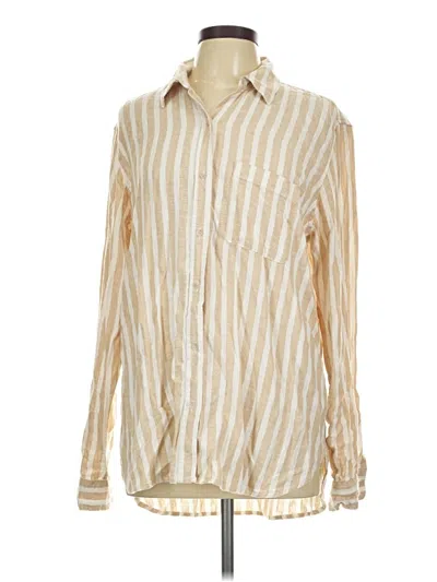 Pre-owned Universal Thread Long Sleeve Button Down Shirt In Ivory
