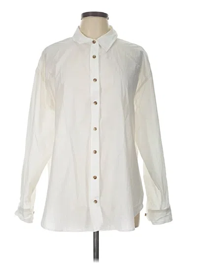 Pre-owned Universal Thread Long Sleeve Button Down Shirt In Ivory