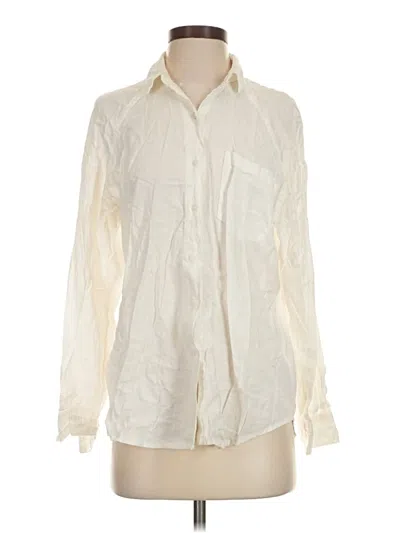 Pre-owned Universal Thread Long Sleeve Button Down Shirt In Ivory