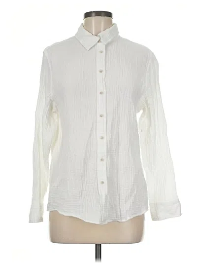 Pre-owned Universal Thread Long Sleeve Button Down Shirt In Ivory