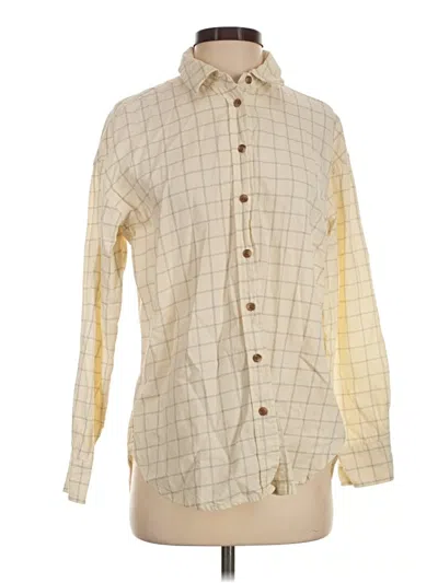 Pre-owned Universal Thread Long Sleeve Button Down Shirt In Ivory