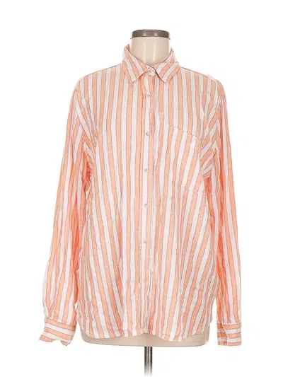 Pre-owned Universal Thread Long Sleeve Button Down Shirt In Orange
