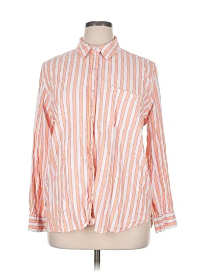 Pre-owned Universal Thread Long Sleeve Button Down Shirt In Orange