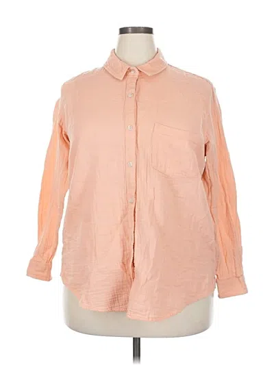 Pre-owned Universal Thread Long Sleeve Button Down Shirt In Orange