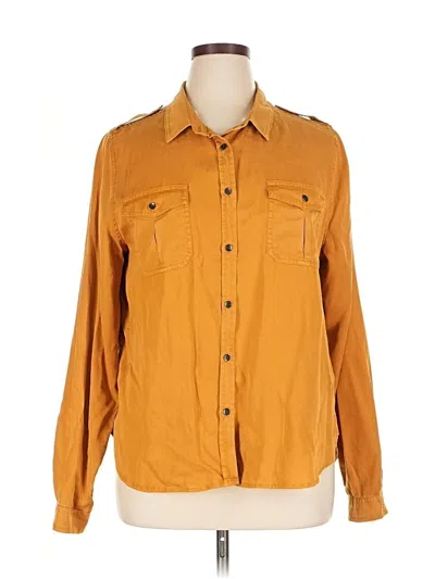Pre-owned Universal Thread Long Sleeve Button Down Shirt In Orange
