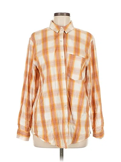 Pre-owned Universal Thread Long Sleeve Button Down Shirt In Orange