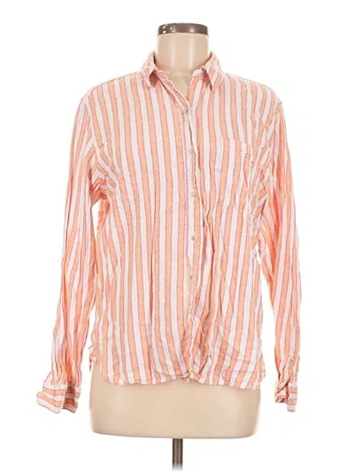 Pre-owned Universal Thread Long Sleeve Button Down Shirt In Orange
