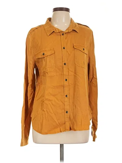 Pre-owned Universal Thread Long Sleeve Button Down Shirt In Orange