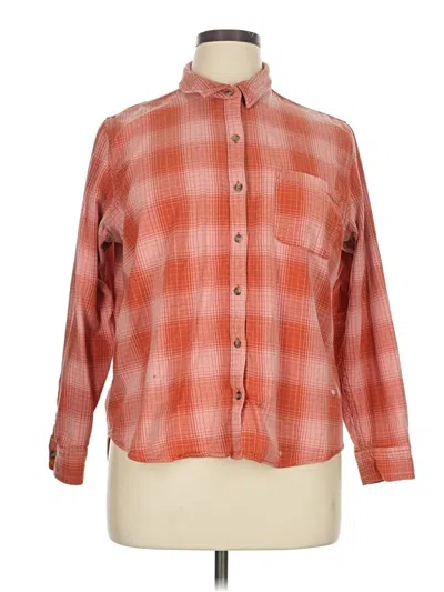Pre-owned Universal Thread Long Sleeve Button Down Shirt In Orange
