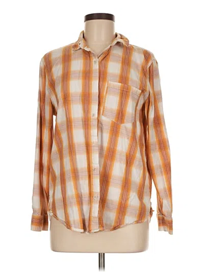 Pre-owned Universal Thread Long Sleeve Button Down Shirt In Orange