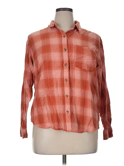 Pre-owned Universal Thread Long Sleeve Button Down Shirt In Orange