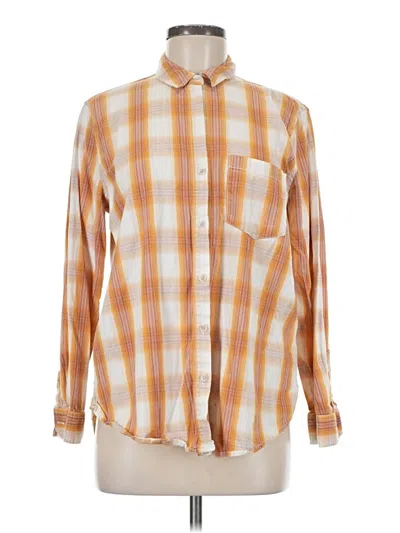 Pre-owned Universal Thread Long Sleeve Button Down Shirt In Orange