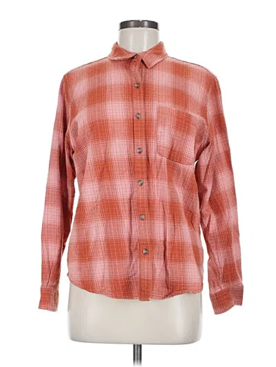 Pre-owned Universal Thread Long Sleeve Button Down Shirt In Orange