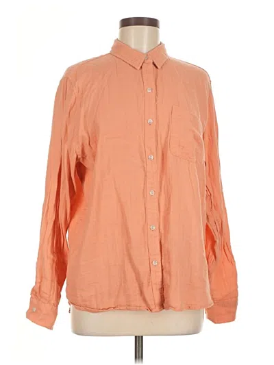 Pre-owned Universal Thread Long Sleeve Button Down Shirt In Orange