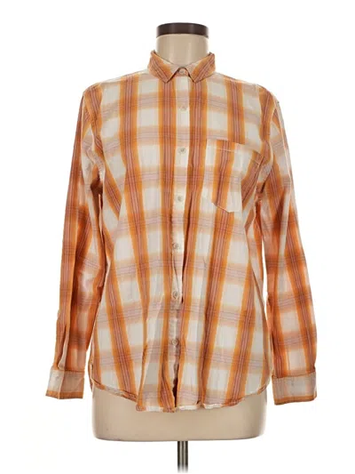 Pre-owned Universal Thread Long Sleeve Button Down Shirt In Orange