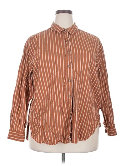 Pre-owned Universal Thread Long Sleeve Button Down Shirt In Orange